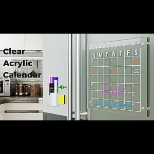 Magnetic Acrylic Fridge Planner Board Erasable Calendar Whiteboard Free Marker & Eraser Kit
