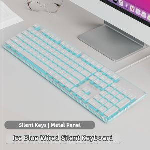 EWEADN | Silent Office Pink Keyboard and Mouse Set Wireless Capable
