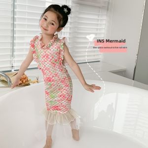 CHUXIU | Mermaid Long Dress One-Piece Girls Swimsuit