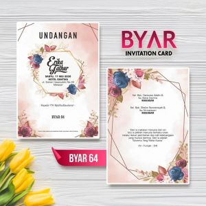 Blangko Undangan Kertas Undangan Pernikahan BYAR 64 Harga Termurah Gratis File Setting