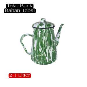Teko Hijau Elegan Leher Angas Ceret Tinggi 2100ML untuk Kopi dan Teh