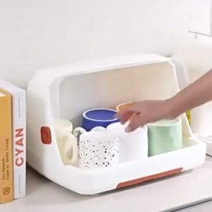 ที่คว่ำจาน ที่คว่ําแก้ว สามารถเก็บแก้วน้ำ ขวดนม ตะเกียบ ชาม ฯลฯ กันฝุ่นละออง กันแมลง ห่างจากฝุ่น