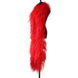 2M 6Ply Blue Fluffy Ostrich Feather Boa Fringe Trim for DIY Skirt Dress Sewing Craft Wedding Party Costume Decor Accessories