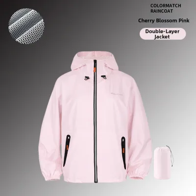 Unisex Waterproof Breathable Lightweight Summer Raincoat Pants Separate Set