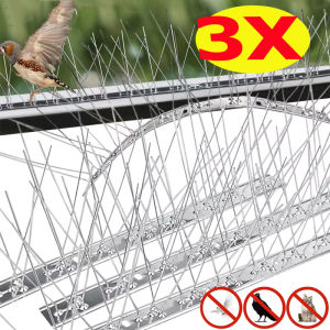 1/2/3 Ssets Stainless Steel Bird Spikes Setn Pigeons / Roof Fence Balcony Metal Nails / Pest Repeller Deterrent Nail / Anti-Pigeon Spikes Raccoon Birds Repellents