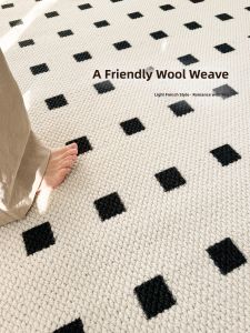 XIANGSU | Imported Cream French Vintage Stain-Resistant Wool Carpet