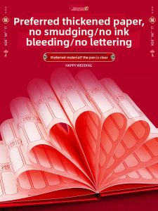 MONLEYTA | Wedding Gift Money Book Velvet Material Signature Register Guest List Ceremony Accountant Wedding Celebration Invitation