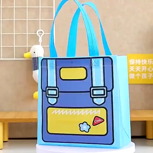 Daxian 5pcs Childrens Birthday Gifts Bag Cartoon Nonwoven Snack Candy Lunch Handbag for Kids Gift Bag