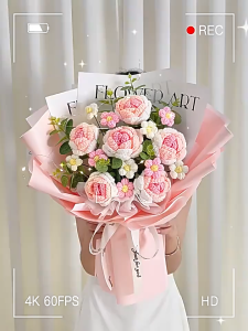 Gift for Hers Knitted Flower Bouquet Birthday Gift – Crochet Flower Bouquet / 情人花束 女生礼物 手工毛线花束 生日礼物 – 针织花束