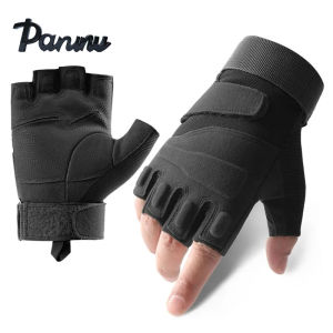 Wear-Resistant Motorcycle Gloves Vintage Anti-Slip Racing Gloves Goatskin Leather Fingerless Half Finger Gloves Outdoor Sport