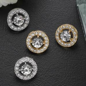 Nút Áo Thời Trang Đính Đá Zircon Kiểu Cắt Khoét 10mm/13mm Hợp Kim Kẽm Dùng Cho Thủ Công DIY May Vá Trang Trí Quần Áo Túi Xách Giày Dép Gói 10/30 Cái