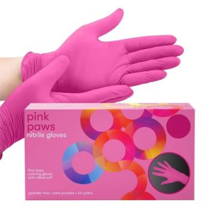 3.5Mil Fuchsia Nitrile Disposable Gloves Latex Powder Free Household Cleaning Gloves for Women Tattoo Beauty Esthetician Gloves