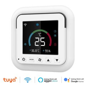Bộ Điều Nhiệt Thông Minh Tuya WiFi Điều Khiển Nhiệt Độ Độ Ẩm Hồng Ngoại Với Màn Hình Cảm Ứng LCD USB Điều Hòa Không Khí AC Điều Khiển Nguồn Hồng Ngoại Tương Thích Với Google Home