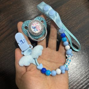 Disney | Cartoon baby pacifier with dust cover and cartoon print baby nipple holder relieve teething discomfort and soothe the baby
