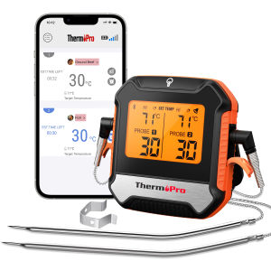 ThermoPro TP904 Bluetooth Wireless 135M Dual Probe Backlit Digital Meat Thermometer App Connected Kitchen Thermometer for BBQ