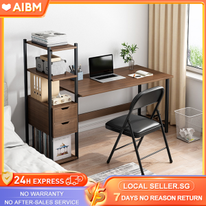 AIBM Computer Table with Book Shelf Multifunction Study Table With Drawer Wood PC Table Home Office Desk