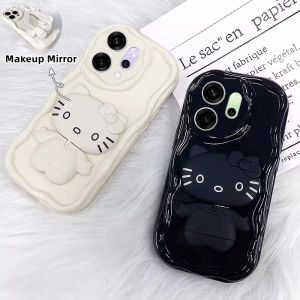 Cartoon Casing OPPO Reno14 Pro Reno14 F Reno 14 F Pro 5G Hot Cute Trend Creative Fashion Anti-drop Phone Case with 360° Swivel Cat Mirror Stand 2025