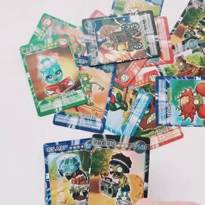 Bandai | 10 Packs/Set Plants VS Zombies Cards Peashooter Action Figures Rich Interesting Printed Pictures Trading Collection Kid Toy