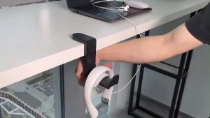 Rotating Clamp Headphone Stand Holder Cable Clip Organizer Adjustable Clamp-on Headphone Holder for Pc Gaming Headset