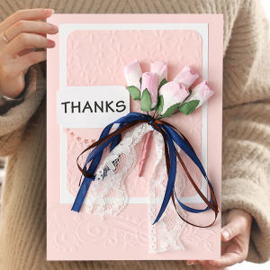 A4 Bouquet Greeting Card for Teachers Birthday Retirement Graduation Mother Girlfriend High Thank You Handmade Card Fresh Style