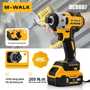 Máy Khoan Điện Không Chổi Than 205N.m Máy Bắt Vít Không Dây Tác Động Dụng Cụ Cầm Tay Tương Thích Với Dewalt 20V Pin Cho Nhà DIY DCD887