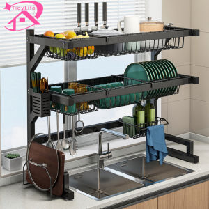 【Ready Stock】Rak Dapur Stainless Steel Sink Dish Rack Rak Pinggan Sinki Dish Drainer Rak Kitchen Organizer Storage Rack