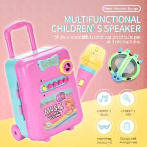 Musical Karaoke Microphone Suitcase Toy Pretend Play For Kids