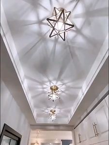 YHLAMP Nordic Crystal Chandelier Ceiling Lamp Corridor Lamp Star Sky Ceiling Lamp Modern Style Crystal Lamp  Lighting For Home Living Decoration For Living Room Bedroom Balcony And Corridor