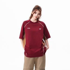 BWKA | Color Blocking Sporty Summer College Style Round Neck T-Shirt