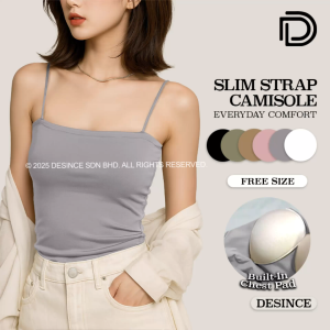 🇲🇾 DESINCE Women Singlet Stretchable Camisole Woman Tank Top Thin Strap Singlet Multi Color Sleeveless Perempuan WT 106