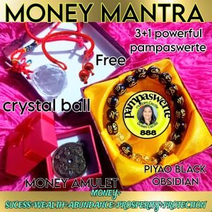 3+1 ALL IN ONE LUCKY CHARMS || PIYAO BLACK OBSIDIANCRYSTAL BALL MONEY AMULET PLUS FREE RED STRING