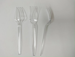 ช้อนส้อมพลาสติกใสแบบหนา ปลอดภัยไม่บาดปาก แพ็ค 100 ชิ้น