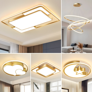 【COD】Lampu Plafon Minimalis Modern Dekorasi Hias Ring Mewah 3 Warna Lampu gantung perawatan mataRuang Tamu Kamar Tidur Lorong PVC Bulat Persegi Hitam Lampu Plafon LED gold