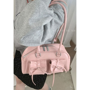 New 2024 Trendy Fashion Korean Pleated Butterfly Knot Ladies Handbag Large Capacity Pillow Bag Underarm Bag For Casual Use