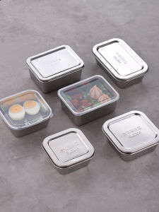Rectangular Stainless Steel 304 Food Sample Box Kitchen School Cafeteria Sample Collection Box with Lid  Keeping Container