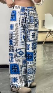 Women pants casual high waist wide leg comfortable plus size loose pants counter quality