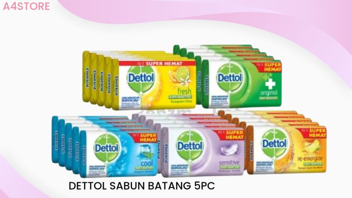 DETTOL SABUN BATANG 100gr/65gr x 5pc