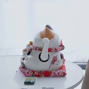 แมวกวักสไตล์ญี่ปุ่น ขนาด 7 นิ้ว กวักโชคลาภ เงินทอง กวักมือเรียกลูกค้าเข้าร้าน