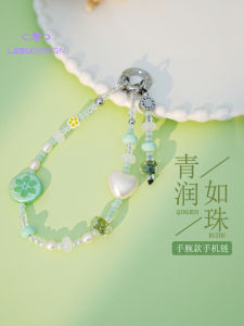 Luxurious Natural Pearl Double Buckle Short Mobile Phone Chain Jewelry Design Baby Pendant Accessories High Aesthetic Value