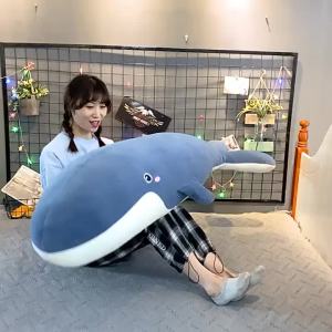 120 Cm Giant Whale Plush Doll Cute Whale Soft Comfortable Suitable For Babies To Hold Sleep Birthday Gift For Friends