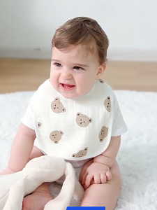 【1-3 Days Delivery】6-Layer Thickened Baby Cotton Bibs Waterproof Cloth Feeding U shaped Bib for Baby Feeding Pure Cotton Baby Bibs