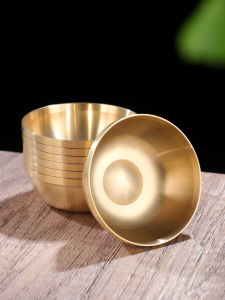Dashang Zen Decoration Small Copper Offering Water Bowl Light Tibetan Style Brass Tibetan Tantric Supplies Household Holy Grail Water Cup Ornaments
