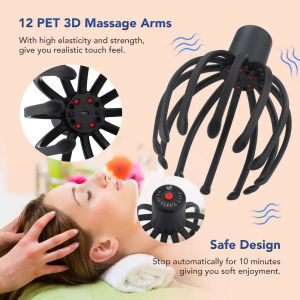 Afdeal Rechargable Scalp Massager 12 Claws Handheld Head Massager Tool Scratcher 3 Modes Relief Hair Stimulation Stress Relief