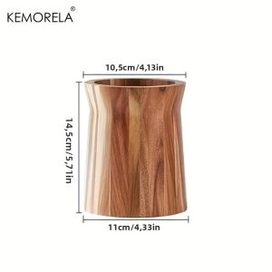 KEMORELA Giá Đỡ Dụng Cụ Bằng Gỗ Xoay 360 Độ Để Bàn Dụng Cụ Sắp Xếp Cho Thìa Vá Muôi Tiết Kiệm Không Gian Giá Để Đồ Nhà Bếp