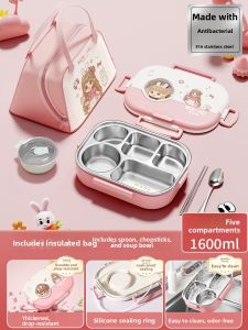XIAOCHUSHU | Elementary School Special Children Microwave Heat Lunch Box with Dividers