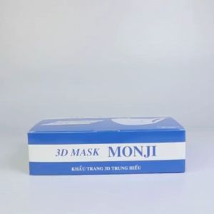 Hộp 50 Chiếc Khẩu Trang 3D Monji Công Nghệ Nhật Bản - Màu Trắng