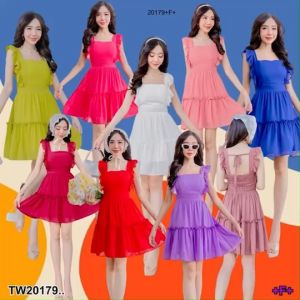 มินิเดรส แขนกุด แต่งระบายเล็กตรง แต่ง ระบายเล็ก ระบายเล็ก ชุดหมอน 2 ชุด