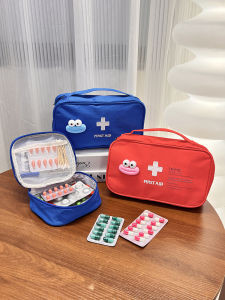 Large Capacity Portable Medical Bag Outdoor First Aid Kit Cute Cartoon Sausage Mouth Medicine Storage Bag Travel Convenient