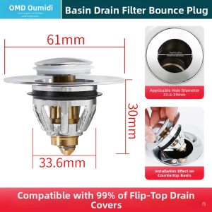 Spring-operated Basin Stopper