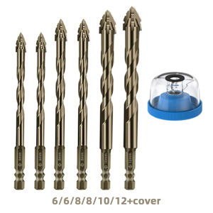 Four-Edge Eccentric Drill Bit High-Hard Alloy Upgraded Carpentry Tools All Porcelain Concrete Brick Drill Bit Set
